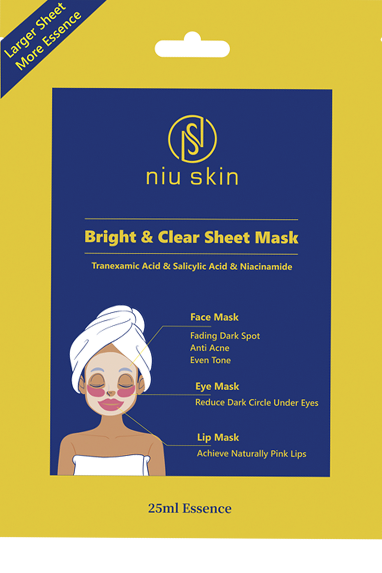 Facial Sheet Mask: 3 in 1 (Face, Eyes and Lips)