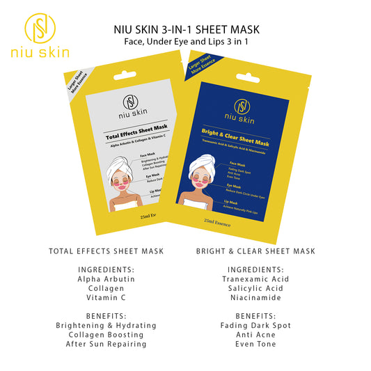 Facial Sheet Mask: 3 in 1 (Face, Eyes and Lips)