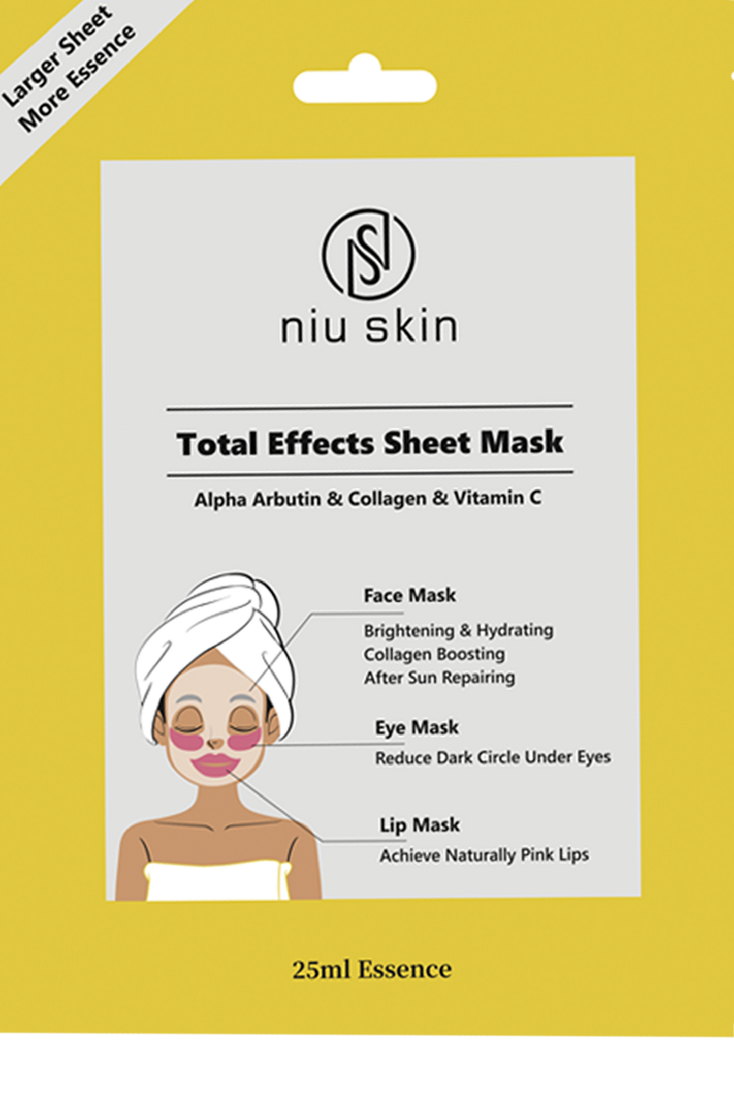 Facial Sheet Mask: 3 in 1 (Face, Eyes and Lips)
